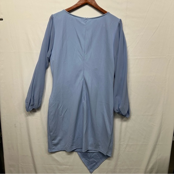 ZESICA Light Blue Wrap Asymmetrical Dress XL NWT - Picture 6 of 7